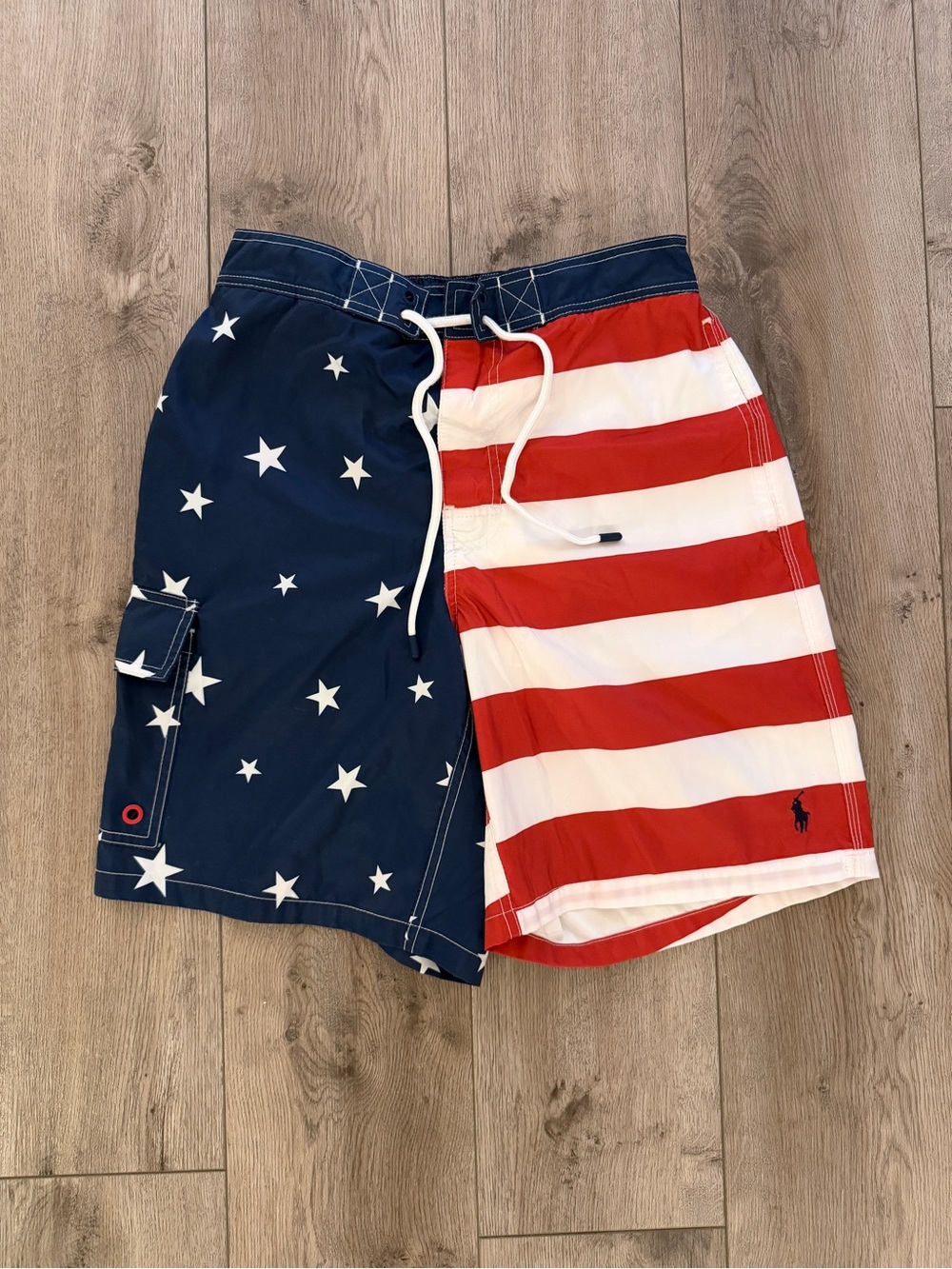 Rare Polo by Ralph Lauren Men’s American Flag Swim Shorts